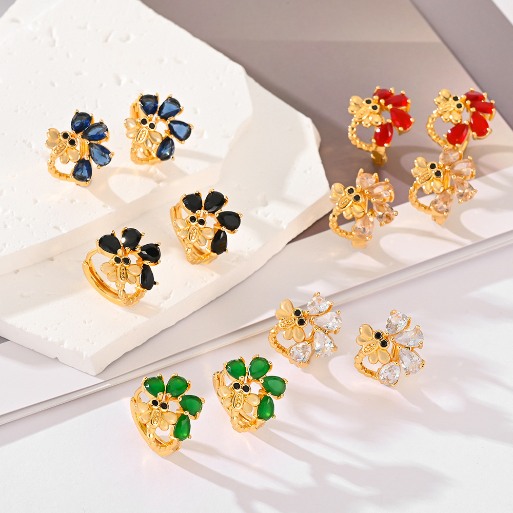 Women'S Fashion Website - Trendy Hoop Earrings Waterdrop Zirconia Official-Website