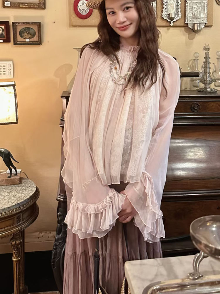 Lace ruffled loose top, stylis - Women'S Fashion For Summer 2026 avis et prix