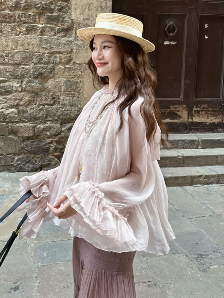 Lace ruffled loose top, stylis - Women'S Fashion For Summer 2026 avis et prix