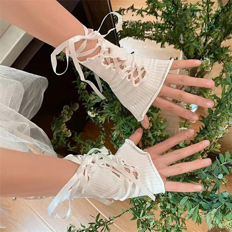 Women Lace‑Up Fingerless Arm S - Women'S Fashion Gloves avis et prix