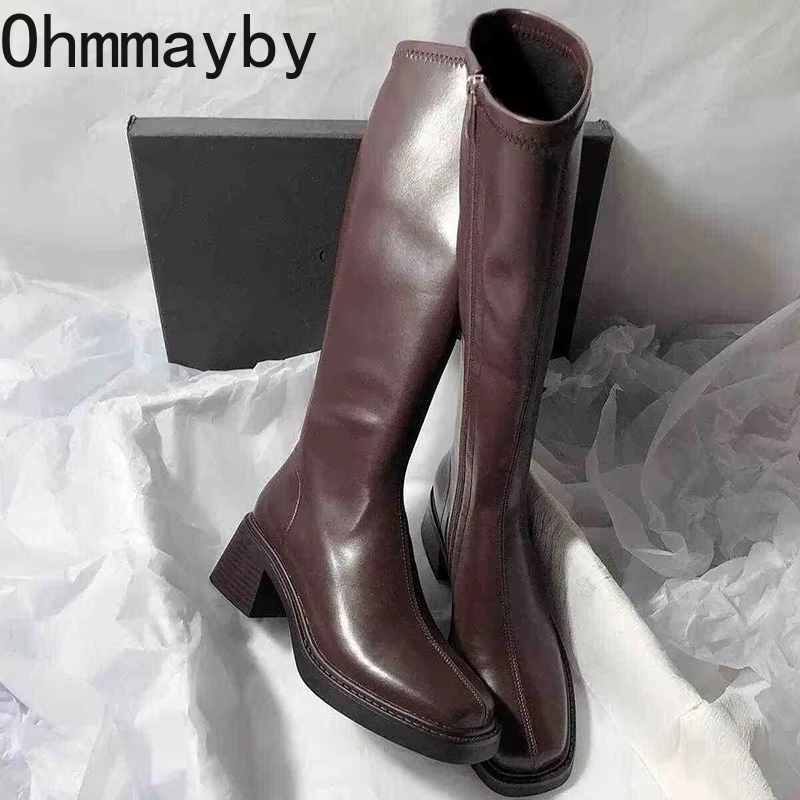 Vintage Thick Heel Women Knee  - Women'S Fashion Knee High Boots avis et prix