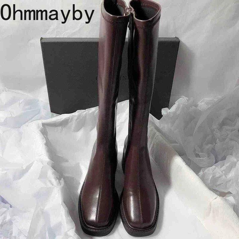 Vintage Thick Heel Women Knee  - Women'S Fashion Knee High Boots avis et prix