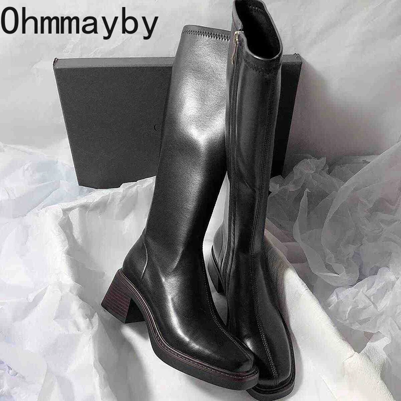 Vintage Thick Heel Women Knee  - Women'S Fashion Knee High Boots avis et prix