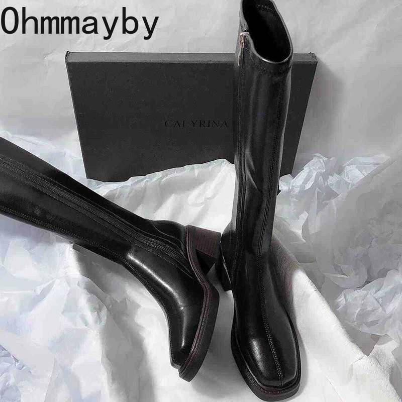 Vintage Thick Heel Women Knee  - Women'S Fashion Knee High Boots avis et prix