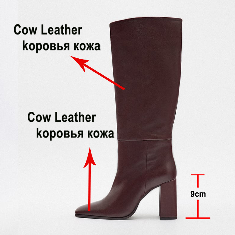 Meotina  Women Genuine Leather - Women'S Fashion Knee High Boots avis et prix