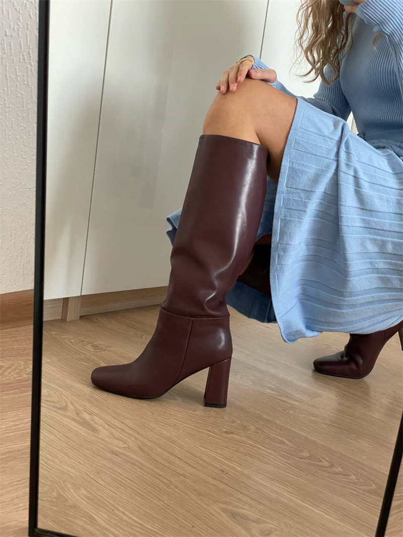 Meotina  Women Genuine Leather - Women'S Fashion Knee High Boots avis et prix