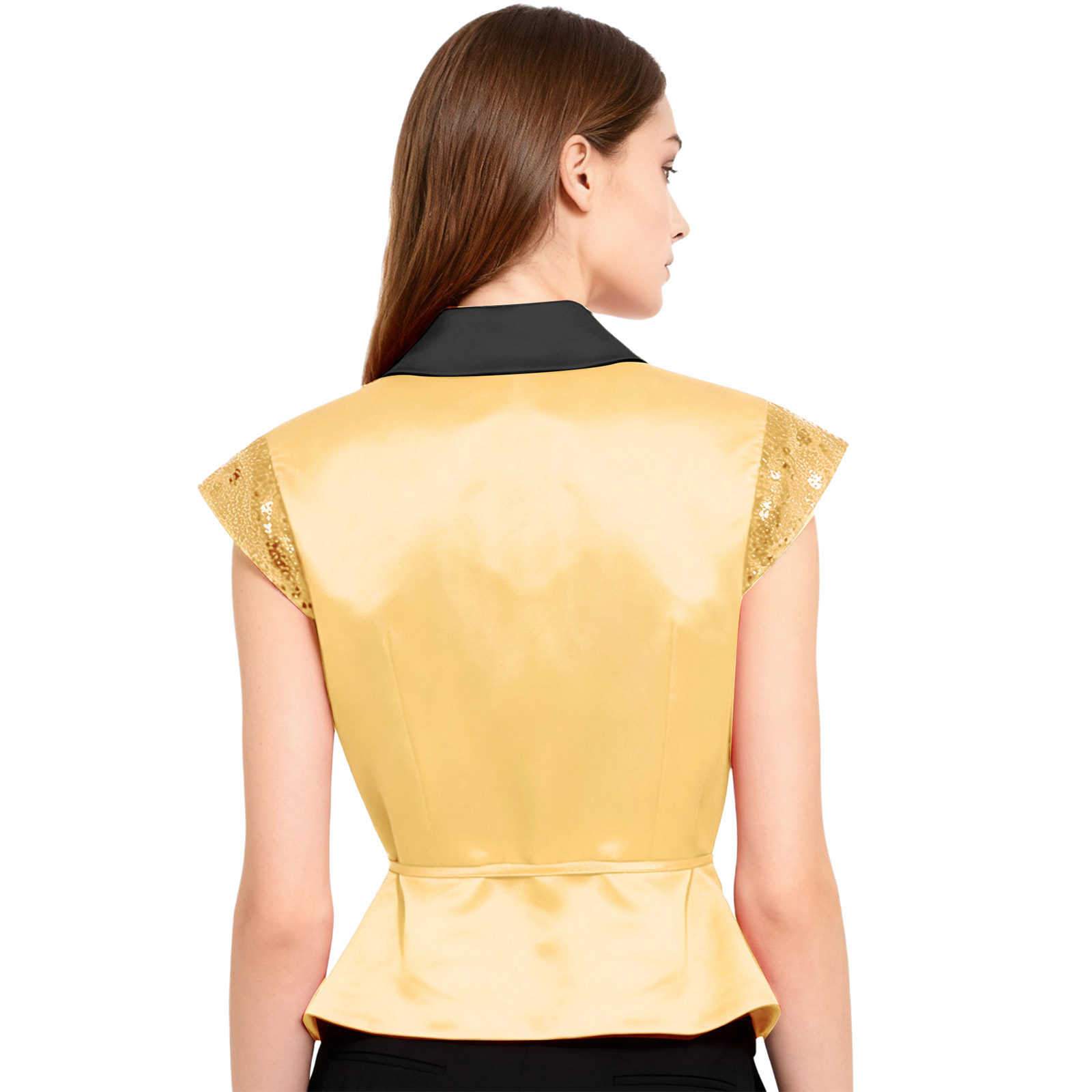 Women Sequin Vest V-neck Label - Women'S Fashion Labels avis et prix