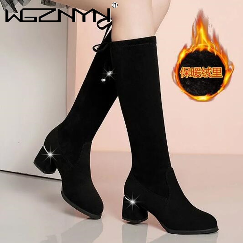 Women Autumn Winter Black Knee - Women'S Fashion Knee High Boots avis et prix