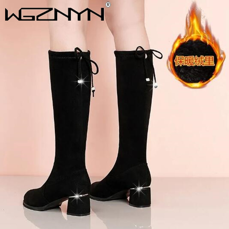 Women Autumn Winter Black Knee - Women'S Fashion Knee High Boots avis et prix