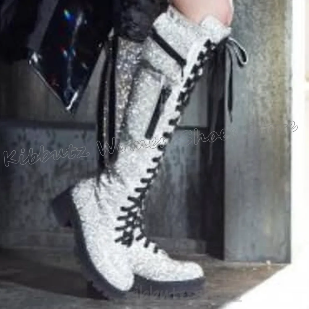 Knee High Boots Bling Glossy P - Women'S Fashion Knee High Boots avis et prix