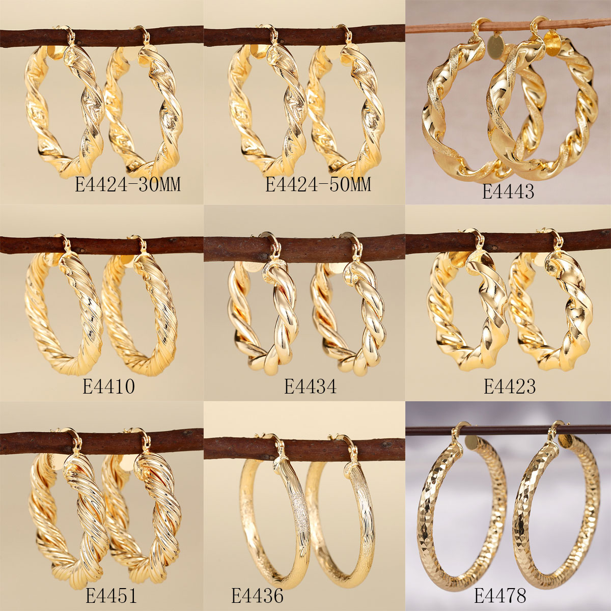 9 Pairs 18K Gold Plated Copper - Women'S Fashion Website avis et prix