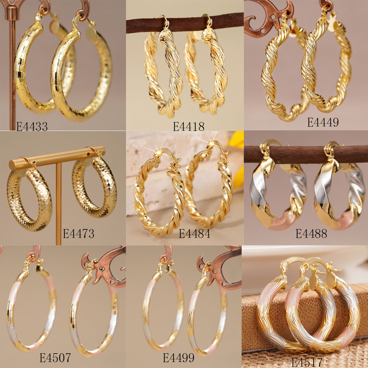 9 Pairs 18K Gold Plated Copper - Women'S Fashion Website avis et prix