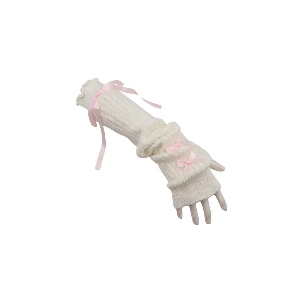 Streetwear Elastic Knitted Bow - Women'S Fashion Gloves avis et prix