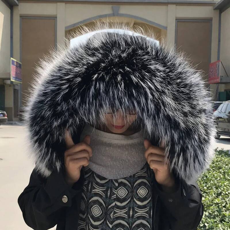 Winter Real Raccoon Fur Collar - Women'S Fashion Parka avis et prix