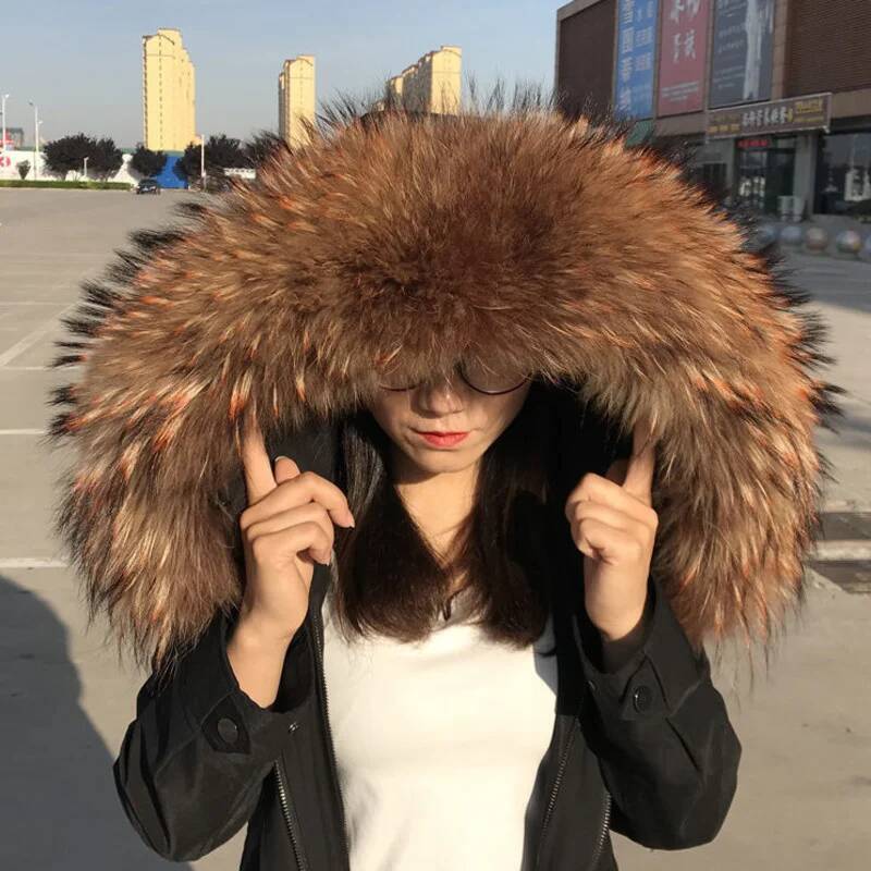 Winter Real Raccoon Fur Collar - Women'S Fashion Parka avis et prix