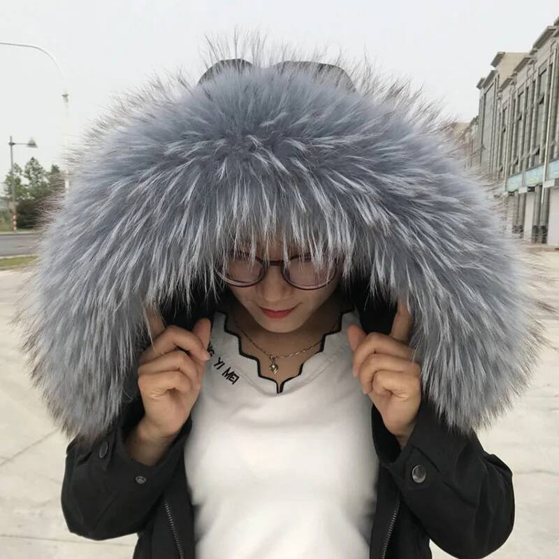 Winter Real Raccoon Fur Collar - Women'S Fashion Parka avis et prix