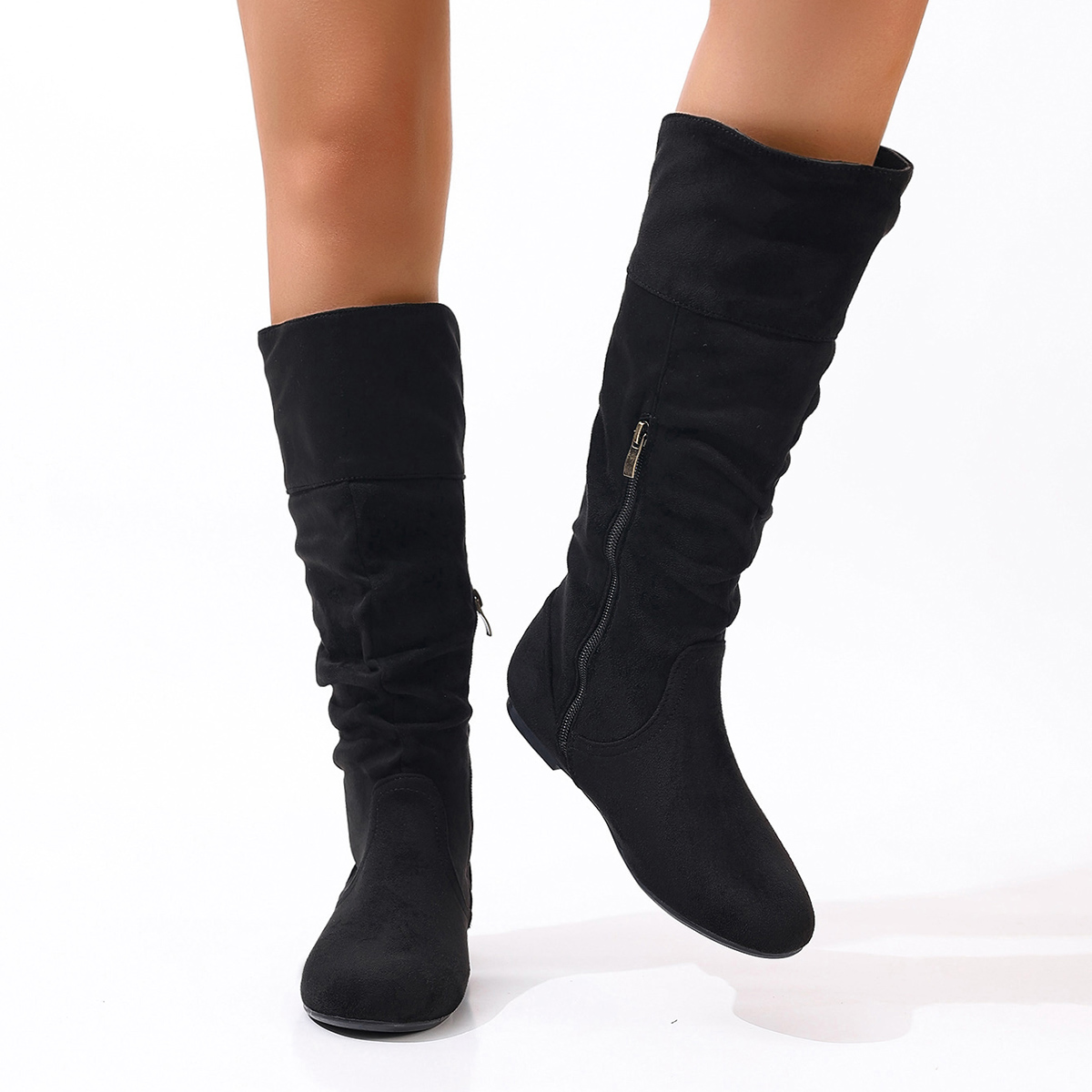 European and American solid co - Women'S Fashion Knee High Boots avis et prix