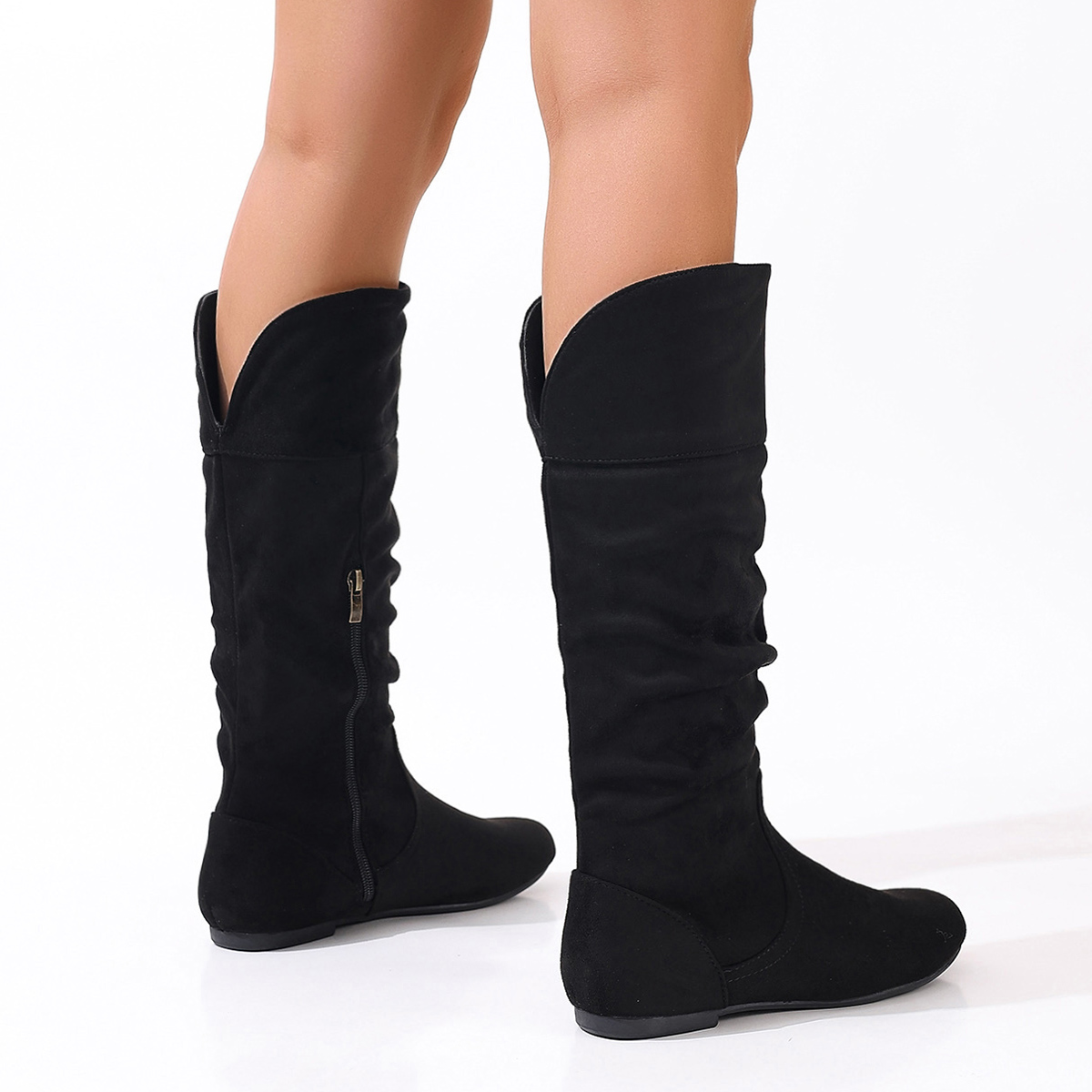 European and American solid co - Women'S Fashion Knee High Boots avis et prix