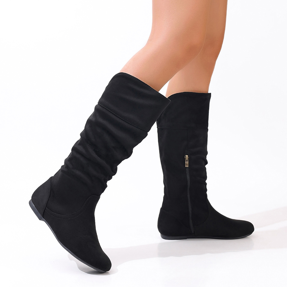 European and American solid co - Women'S Fashion Knee High Boots avis et prix