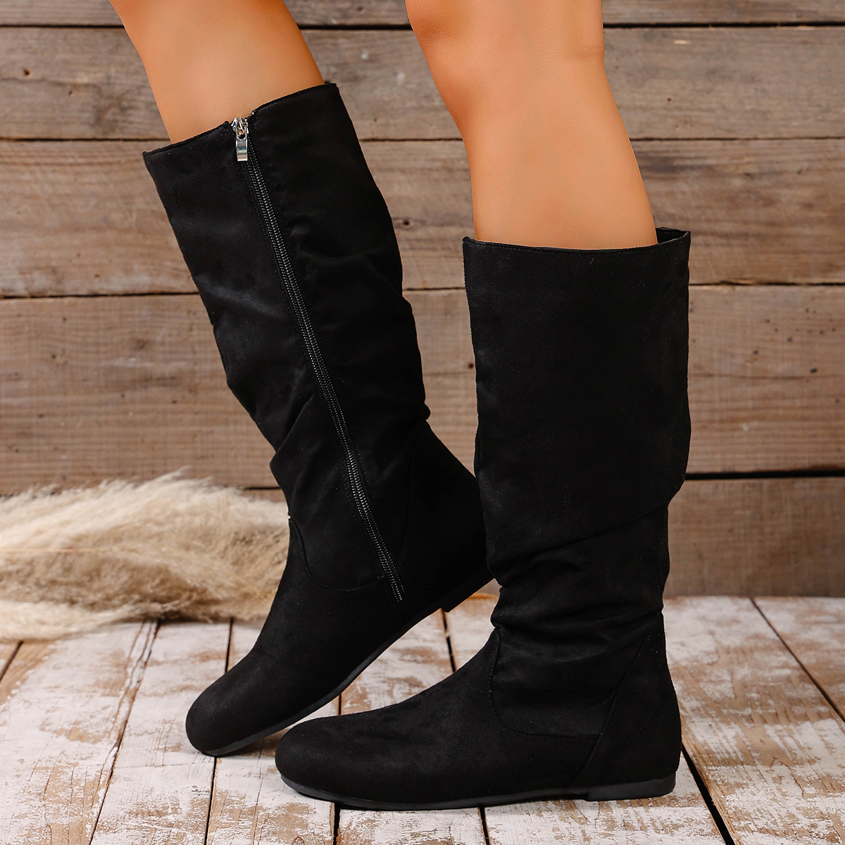 Fashionable New Round Toe Sued - Women'S Fashion Knee High Boots avis et prix